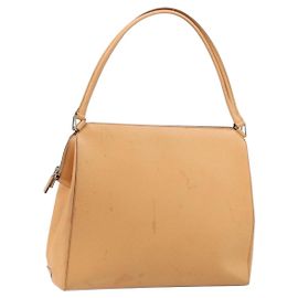 PRADA Sac à main en cuir marron argent Auth 172276 Marron Argenté