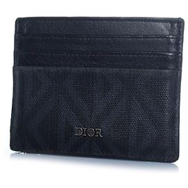 Christian Dior Dior, monogram canvas and leather card holder Black Grey