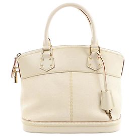 Bolsa Lockit PM Suhali em couro branco M91887 da Louis Vuitton Bege