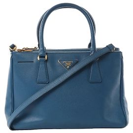 Prada Galleria Saffiano Lux Leather 2Way Handbag in Blue Blue