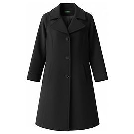 Abrigo midi de lana negro Ralph Lauren mujer Negro