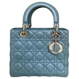 Dior Lady Dior Medium Quilted Leather Handbag Olive Green Olive green