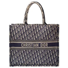 DIOR Book Tote in Navy Blue Canvas - 103341 Navy blue