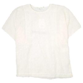Autre Marque CLANE FLUFFY FRINGE TOPS Polyester Tops White