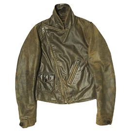 Ralph Lauren RRL Leather Moto Jacket Leather Jacket Bronze Dark brown