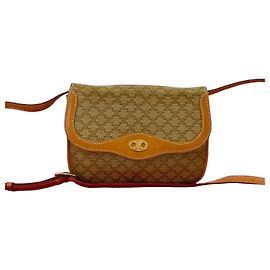 Céline Bolsa de ombro Celine Macadam Triomphe em couro Marrom