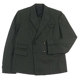 Bottega Veneta Tech Herringbone Stripe Jacket Green