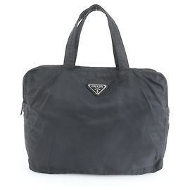 Bolso tote de nylon Tessuto con logo triangular Prada en negro para hombres Negro