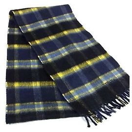 Sciarpa/Stola Prada in cashmere a motivo check blu navy/giallo per uomini e donne Blu