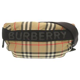 Burberry Karomuster Nylon Beige Bauchtasche Beige