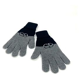 Dior Logo CD Bicolor Accessory Gloves Wool Men's Black Black