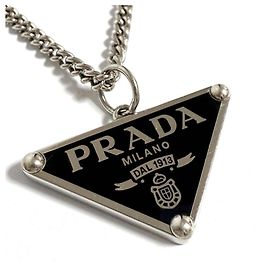 Pendente collana simbolo Prada in argento per uomo/donna Argento
