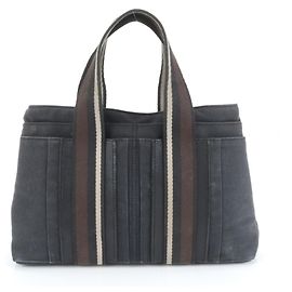 Borsa tote e a spalla in pelle e tela Hermès Troca Horizontal MM nera per uomo Nero