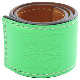 Bracciale Small Anagram LOEWE, Pelle, Donna, Verde, .. Verde