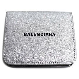 BALENCIAGA Everyday Compact Wallet, Bifold Silver/Black, , Unisex Black