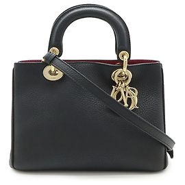 Mini bolso de mano/shoulder Diorissimo en cuero negro de Christian Dior Negro