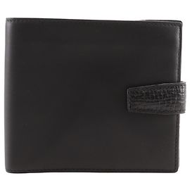 Portafoglio bifold da uomo LOEWE in pelle di vitello nera con bottoni a pressione Nero