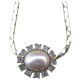 Collana a catena a serpente in perle finte e strass Christian Dior, GP, Oro, Donna D'oro