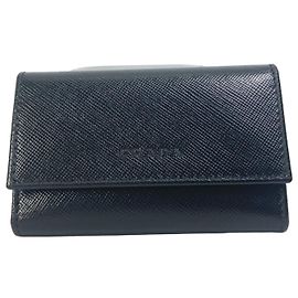 PRADA - Portachiavi con Logo in Pelle Saffiano, Uomo, Nero Nero