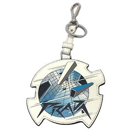 Llave de Charm PRADA Accesorio de Moda Llavero de Cuero Saffiano Blanco para Mujer Blanco