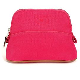 Hermès HERMES Bolide Mini Multi-Pouch Makeup Pouch, Cotton, Unisex, Pink Pink