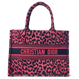 Christian Dior Leopard Print Book Tote Bag, Medium, , Black Black