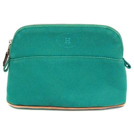Hermès Hermes Bolide Mini Women's Cotton Pouch Green Green