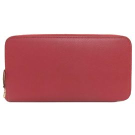Hermès Azap Silkin Long Wallet with Silver Hardware (Coin Purse) Epson Women's HERMES Red