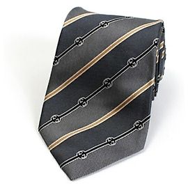 Cravatta in seta a righe da uomo GUCCI Nero