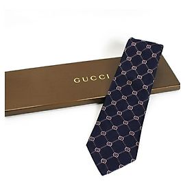 GUCCI Silk Tie GG Pattern Men's Pink