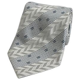 CHANEL Silk Tie Stripe Men's Brown