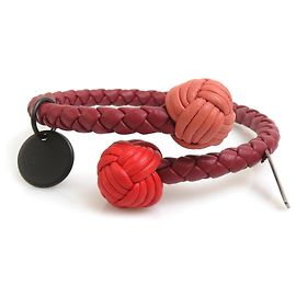 Bracciale in pelle rossa Bottega Veneta per uomini e donne Rosso