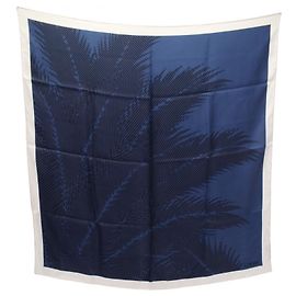Sciarpa/Scaldacollo LOEWE, Seta, Donna, Blu Navy, Bianco Bianco