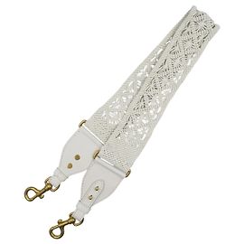 Christian Dior Leather Gold Hardware White Shoulder Strap White