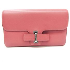 Delvaux Women's Leather Long Wallet (fold) Pink Pink
