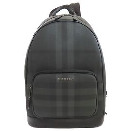 Burberry Check Pattern Backpack/Daypack PVC Women's BURBERRY Black