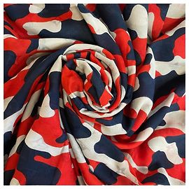 LOUIS VUITTON Sciarpa/Stola Monogramma Camouflage, Blu Navy, Donna Rosso