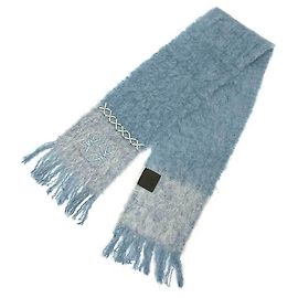 LOEWE Mohair Wool Scarf, Light Blue Blue