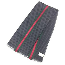 Sciarpa GG Gucci Grigia Unisex Marrone