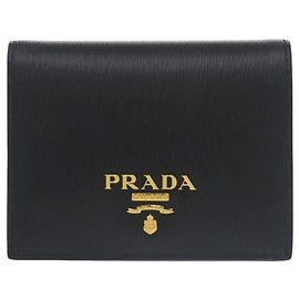 Like new Prada Vitello Move Leather Black Bifold Wallet Black