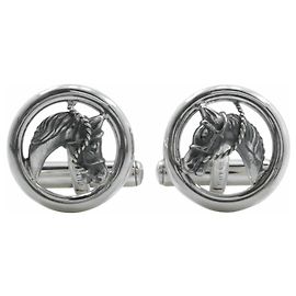 Gemelli Gucci con motivo cavallo in argento per uomini Argento