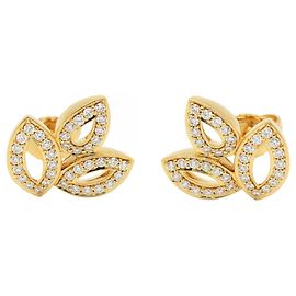 Orecchini Mini Lily Cluster Harry Winston con Diamanti, Oro Giallo, Trasparente Giallo