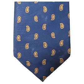 Corbata de seda twill con patrón paisley GUCCI, corbata regular, azul marino, para hombre Azul marino