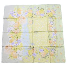 Cachecol/Cache-pescoço de Seda Flores Verde Amarelo Feminino GIANNI VERSACE Verde
