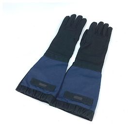 Guanti lunghi bicolore Prada in nylon e rayon per donna - Nero Nero