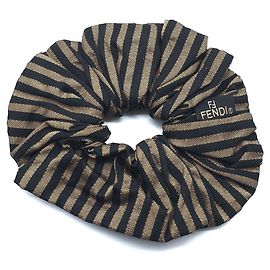 FENDI Scrunchie Pecan de Lona Mujer Marrón x Negro Negro