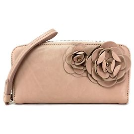 Cartera larga con cremallera y correa Jimmy Choo Long Wallet Rosa Beige Beige