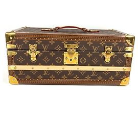 COFRE Champagne Monogram LOUIS VUITTON, Caja Interior, Objeto, Cofre, Lona, Madera, Hombre/Mujer, Marrón Castaño
