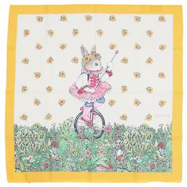 Cachecol/Cache-cou GUCCI x Yuko Higuchi com estampa de coelho, Algodão, Laranja e Branco, Feminino, Laranja