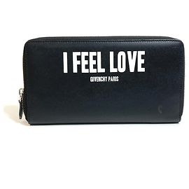 Givenchy I FEEL LOVE Zip Around Long Wallet Black Black